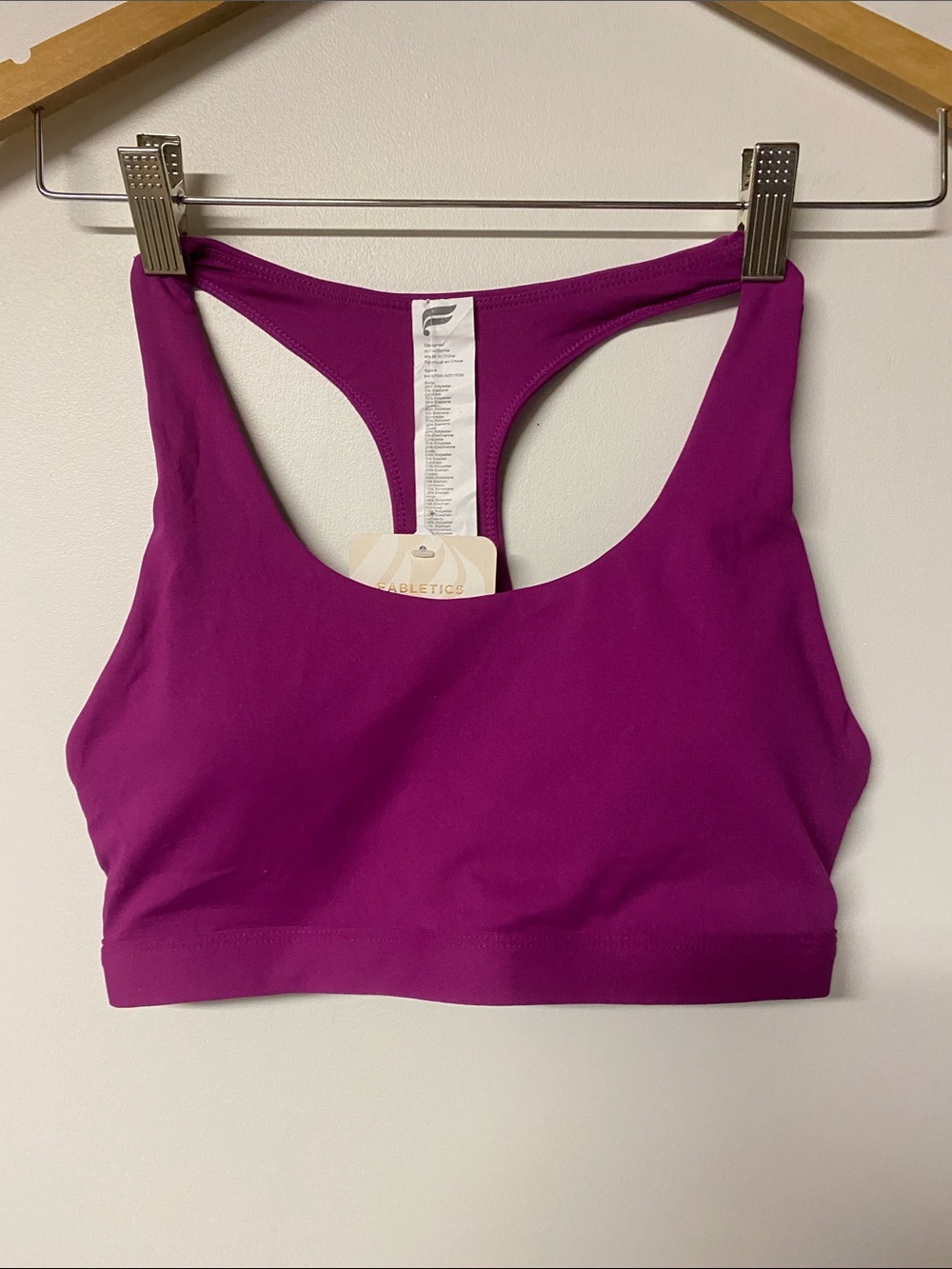 Fabletics Kessler Medium Impact Raspberry Racerback Sports Bralette